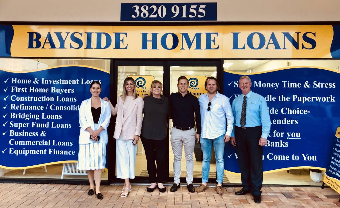  Upholding values: Bayside Home Loans' Alexandra Kenward, Catherine Mapusua, Angela Marshall, Brodie Haupt and Drew Haupt with retiring former owner Chris Byrne.